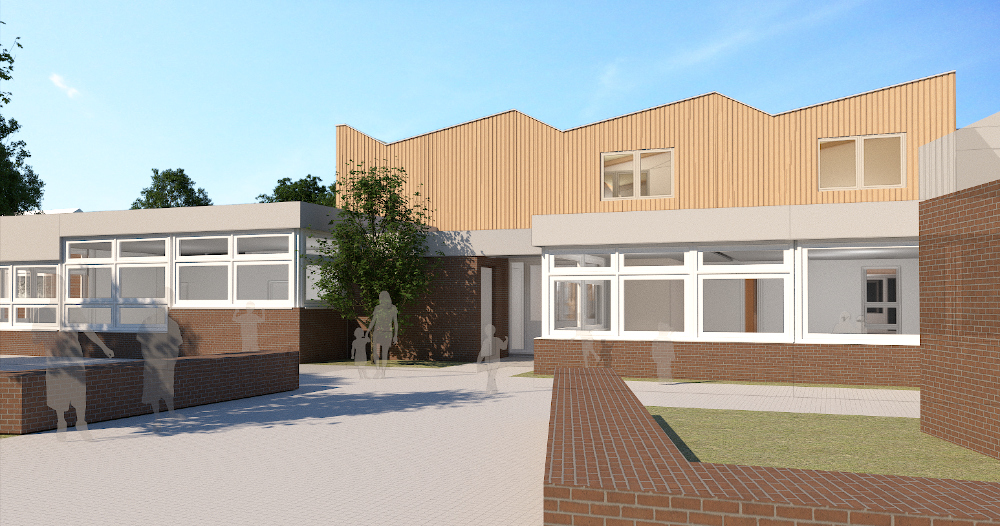 verbouwing basisschool met prefab houtconstructie